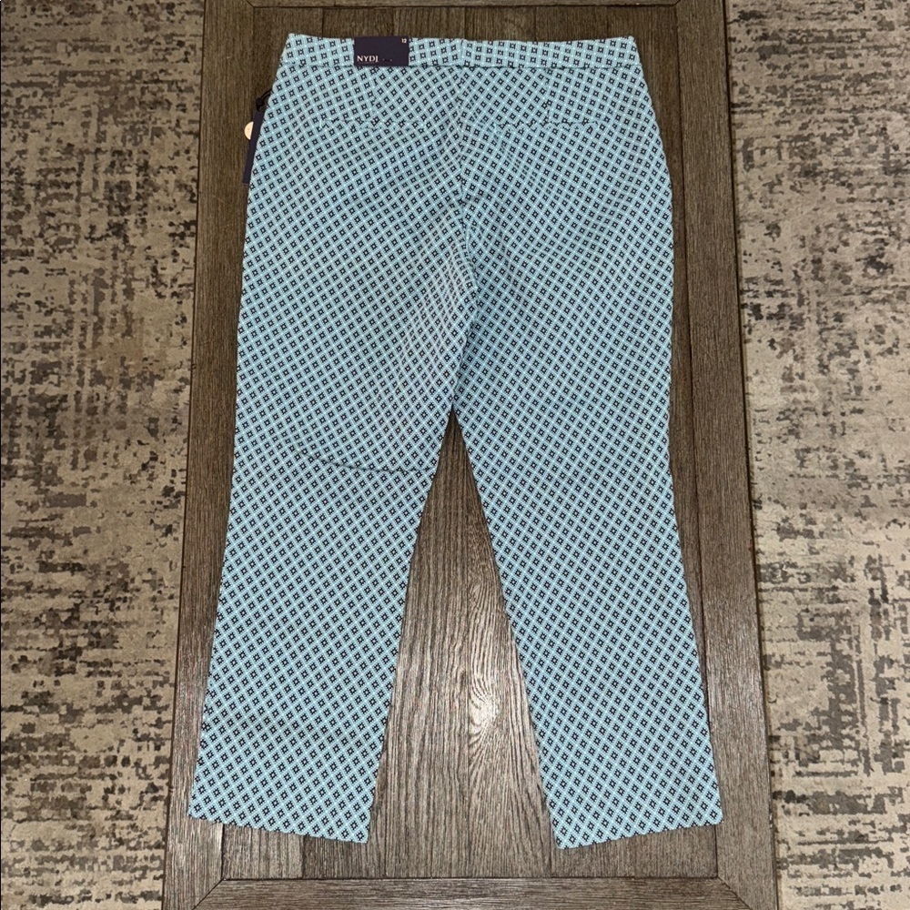 NYDJ Everyday Trouser Pants San Miguel Tile Blue Daisy - Picture 7 of 13